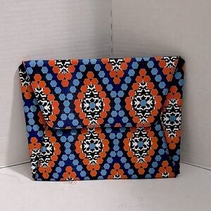 Vera Bradley tech envelope or clutch Marrakesh beads design in Blue/ Orange NWOT